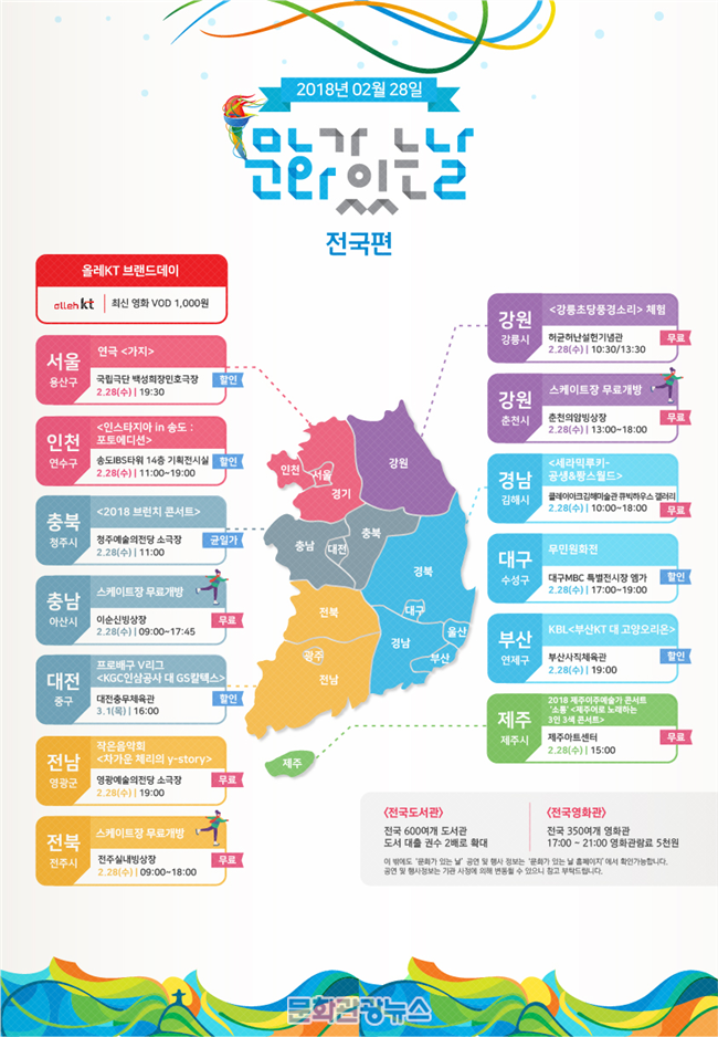 평창동계올림픽의 열기를 잇는다, 2월의 ‘문화가 있는 날’