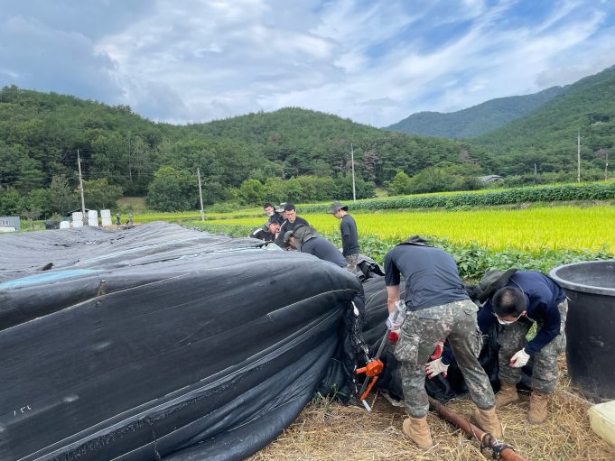 육군, 밀양 태풍 피해 복구 농촌 일손 돕기 나서